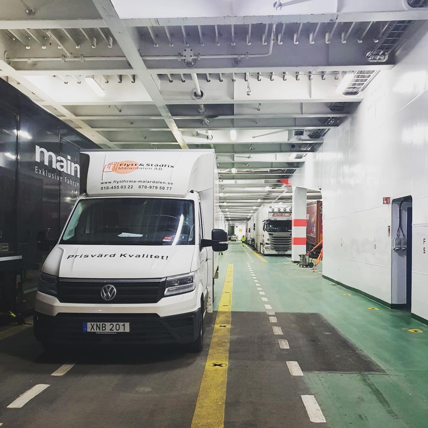 One of our removal vans on a ferry to Germany